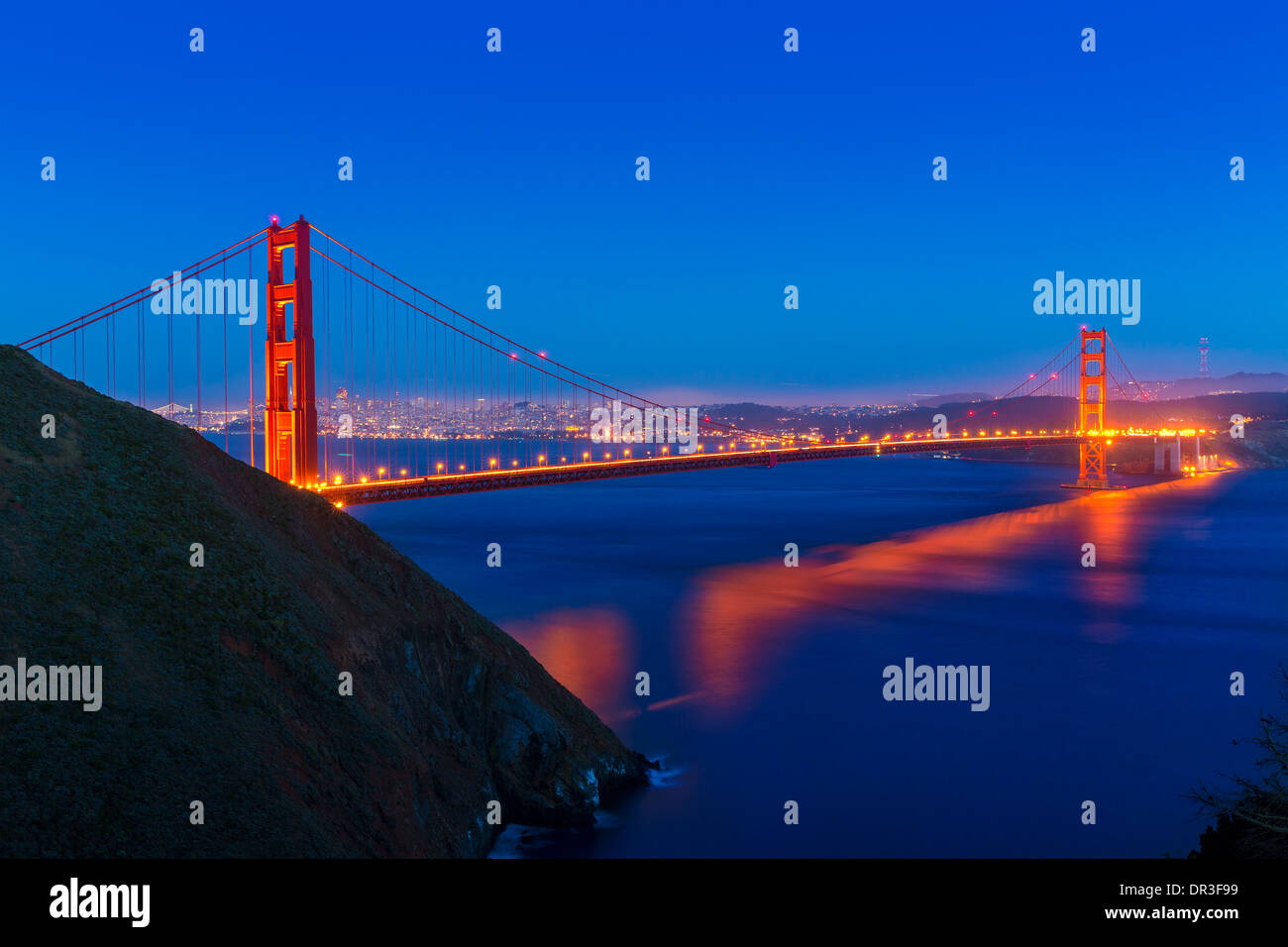 Golden Gate Bridge di San Francisco California Sunset USA Foto Stock