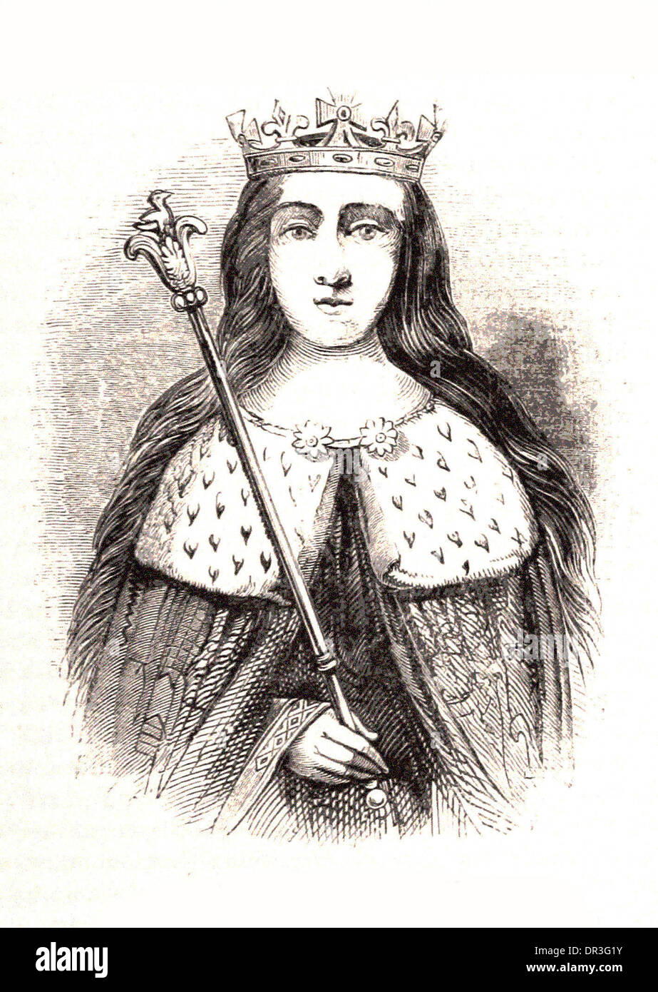 Ritratto della regina Anna, moglie di Richard III - Britsh incisione Foto Stock