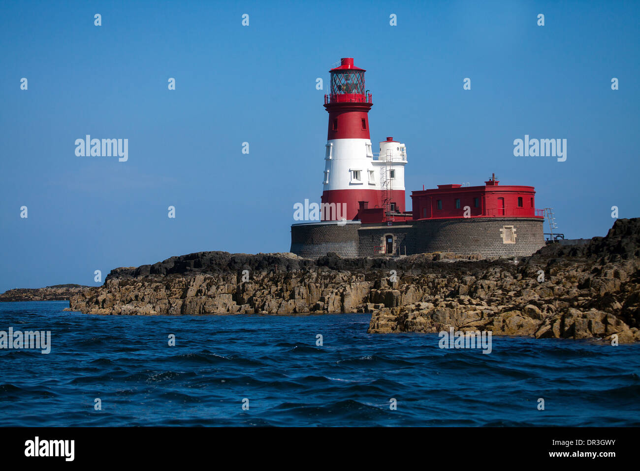 Faro di arenaria farne Islands Foto Stock