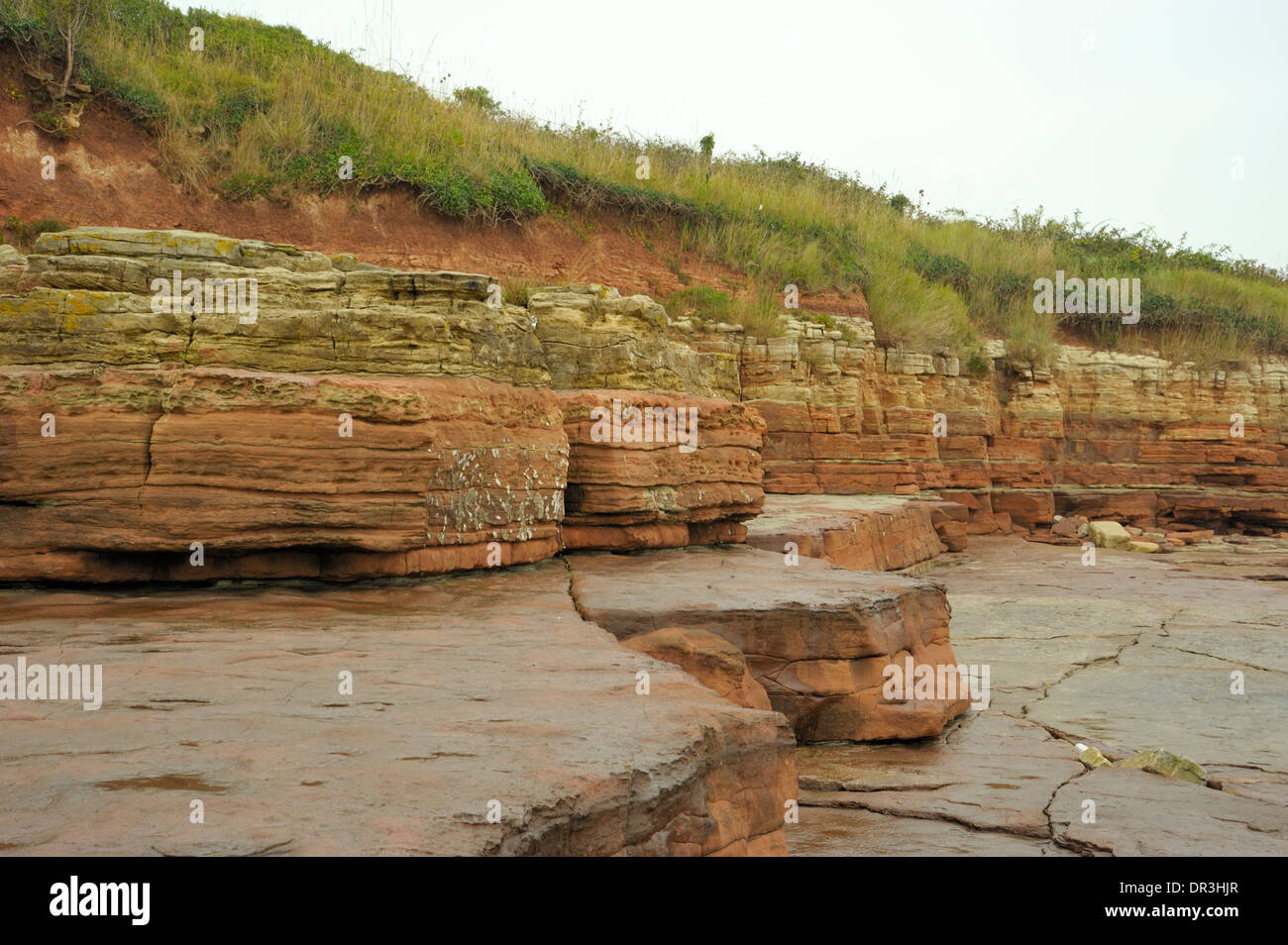 Gli strati di roccia vicino a Barry Foto Stock