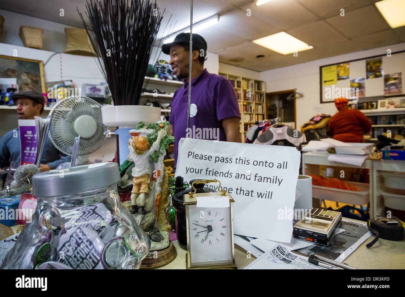 Il Lewisham Food Bank in New Cross di Londra, Regno Unito. Foto Stock