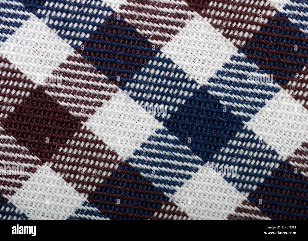 Macro dettaglio di plaid tessuto per la tessitura o dello sfondo Foto Stock