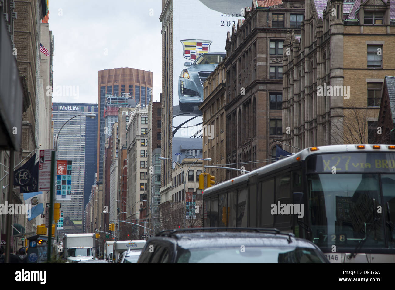 Park Avenue South a Manhattan uno dei più densi centri urbani negli Stati Uniti. Foto Stock