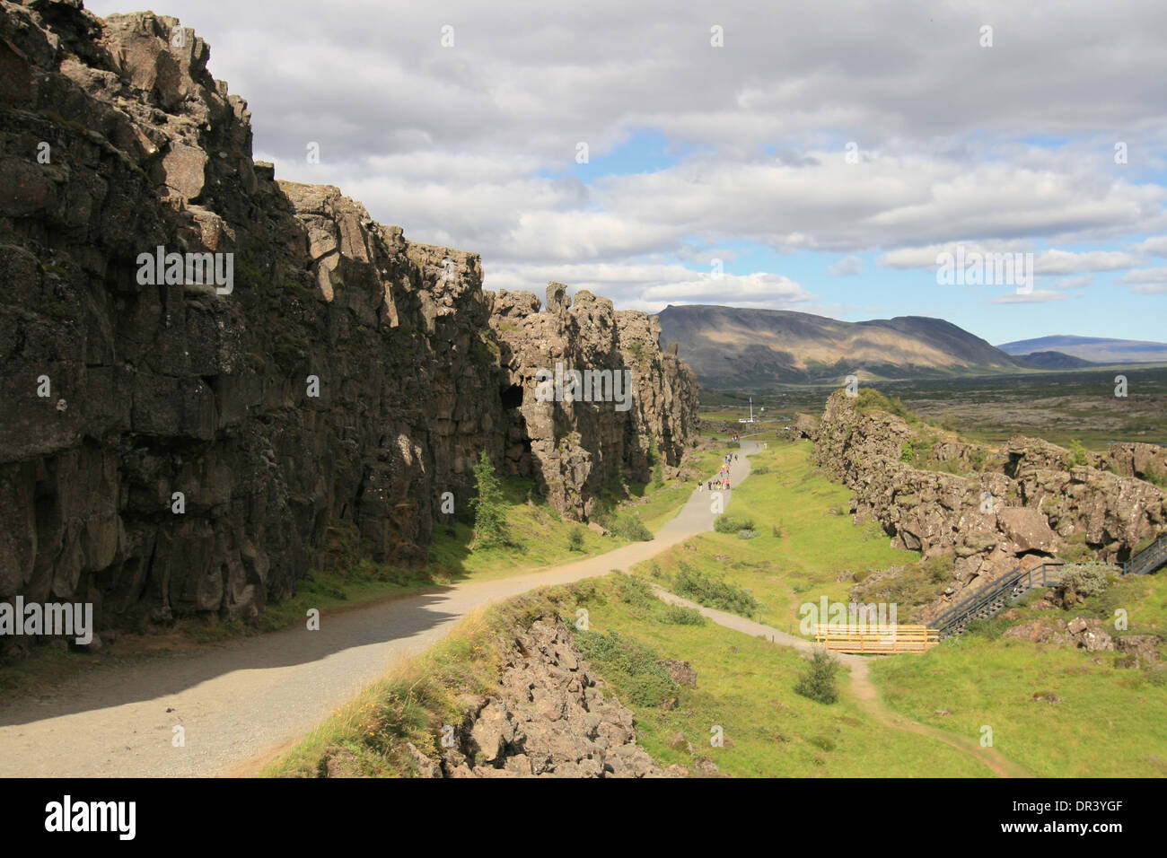 Il Crest del Mid-Atlantic Ridge in Thingvellir National Park, Islanda. Foto Stock