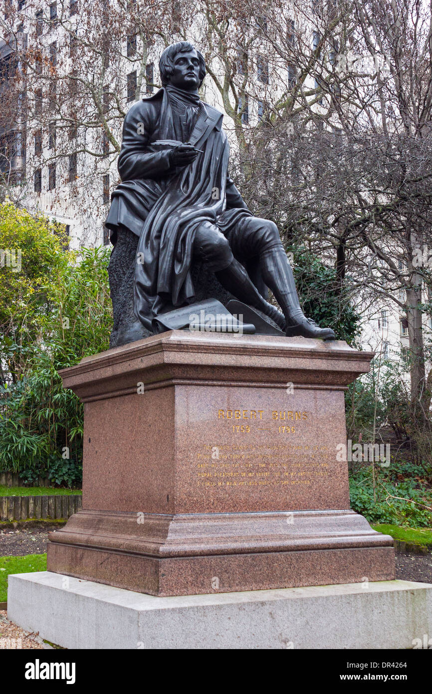 Statua di Robert Burns, poeta Scozzese Foto Stock