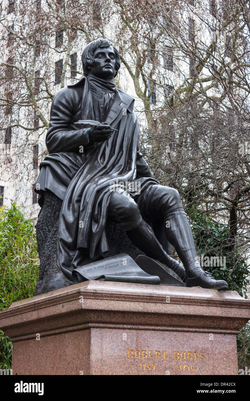 Statua di Robert Burns, poeta Scozzese Foto Stock