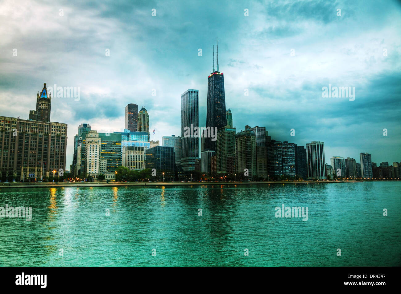 Downtown Chicago con John Hancock Center Foto Stock