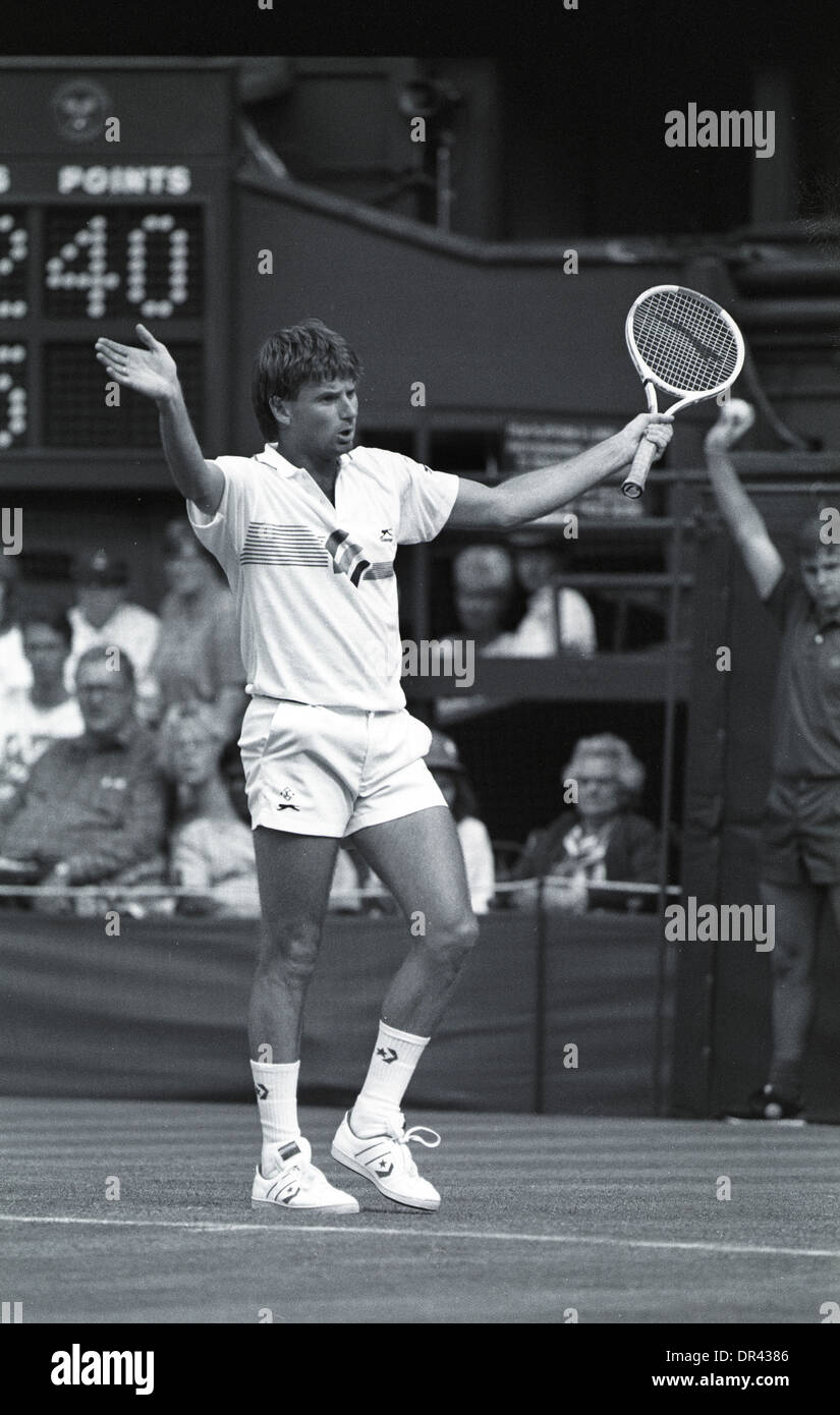 Jimmy Connors al torneo di tennis di Wimbledon 1987 Foto Stock