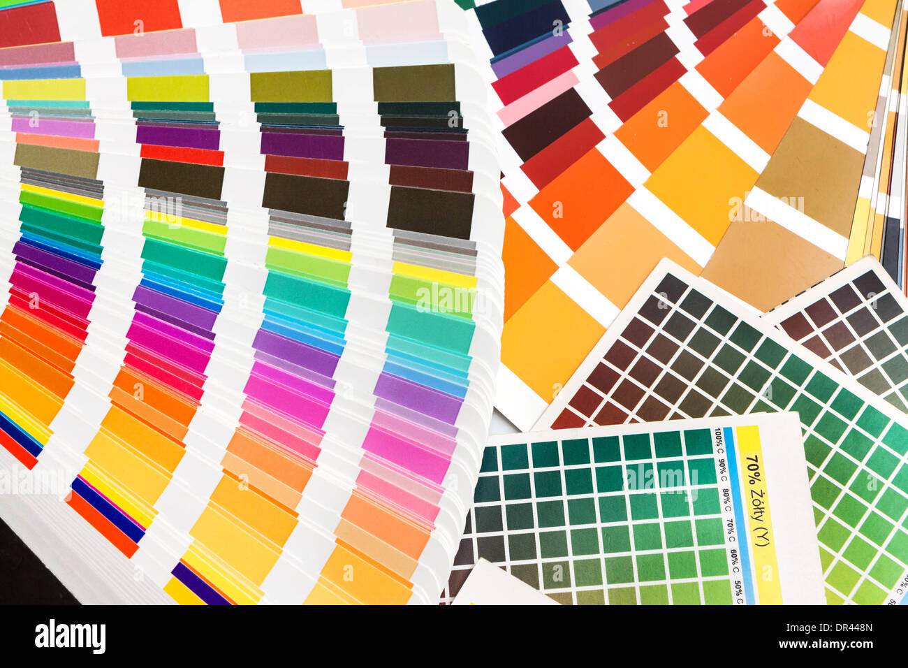 Pantone CMYK, ral colori campione catalogo. i campioni di colore Foto Stock