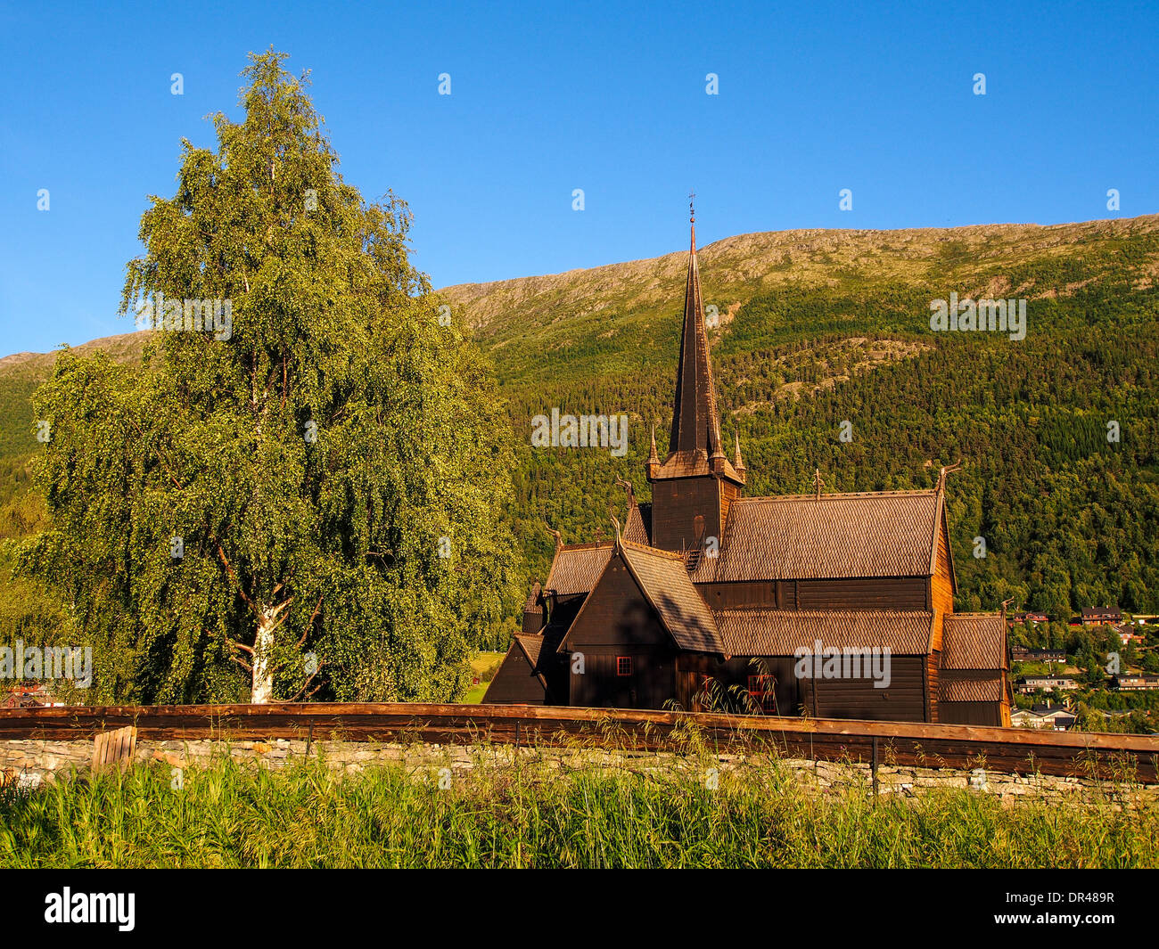 La Lom doga chiesa - stavkirke - tempio medievale Foto Stock