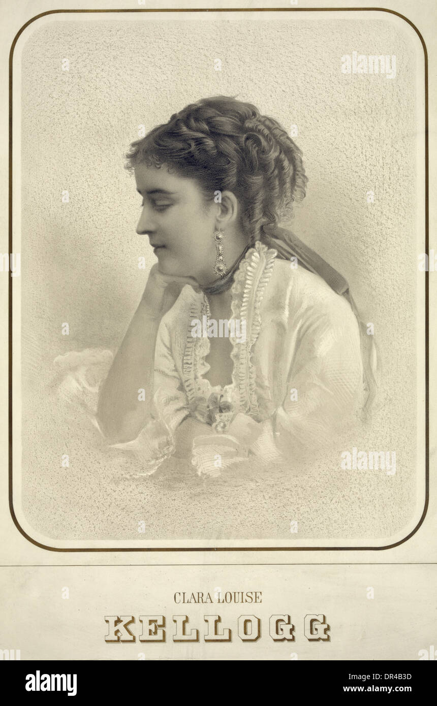 Clara Louise Kellogg era un cantante americano. Clara Louise Kellogg è nato a Sumterville, South Carolina, figlia di Jane Elizabeth e George Kellogg. Ha ricevuto la sua formazione musicale nella città di New York e cantò per la prima volta in opera vi nel 1861. Foto Stock