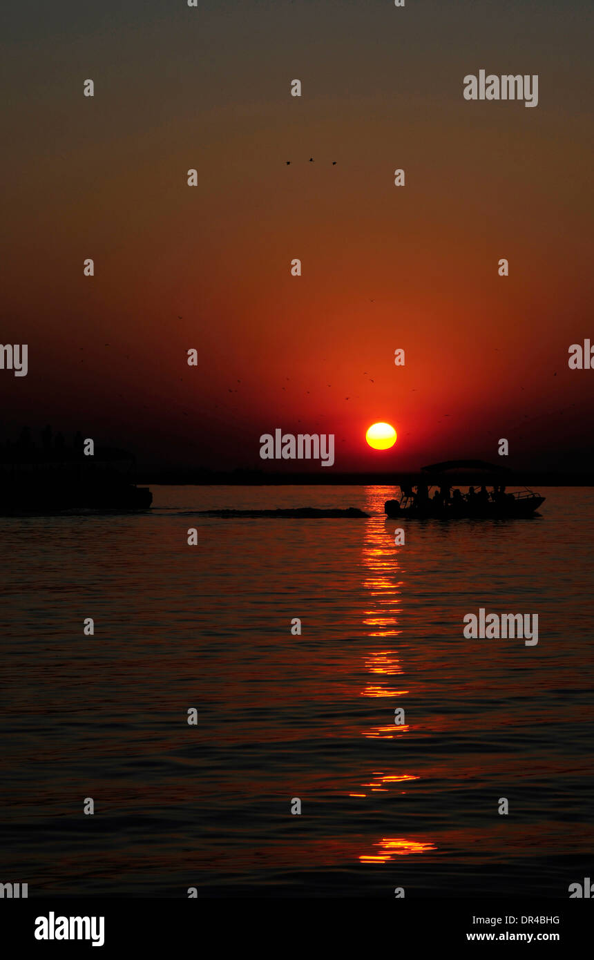 Tramonto al Lago Manyara National Park Foto Stock