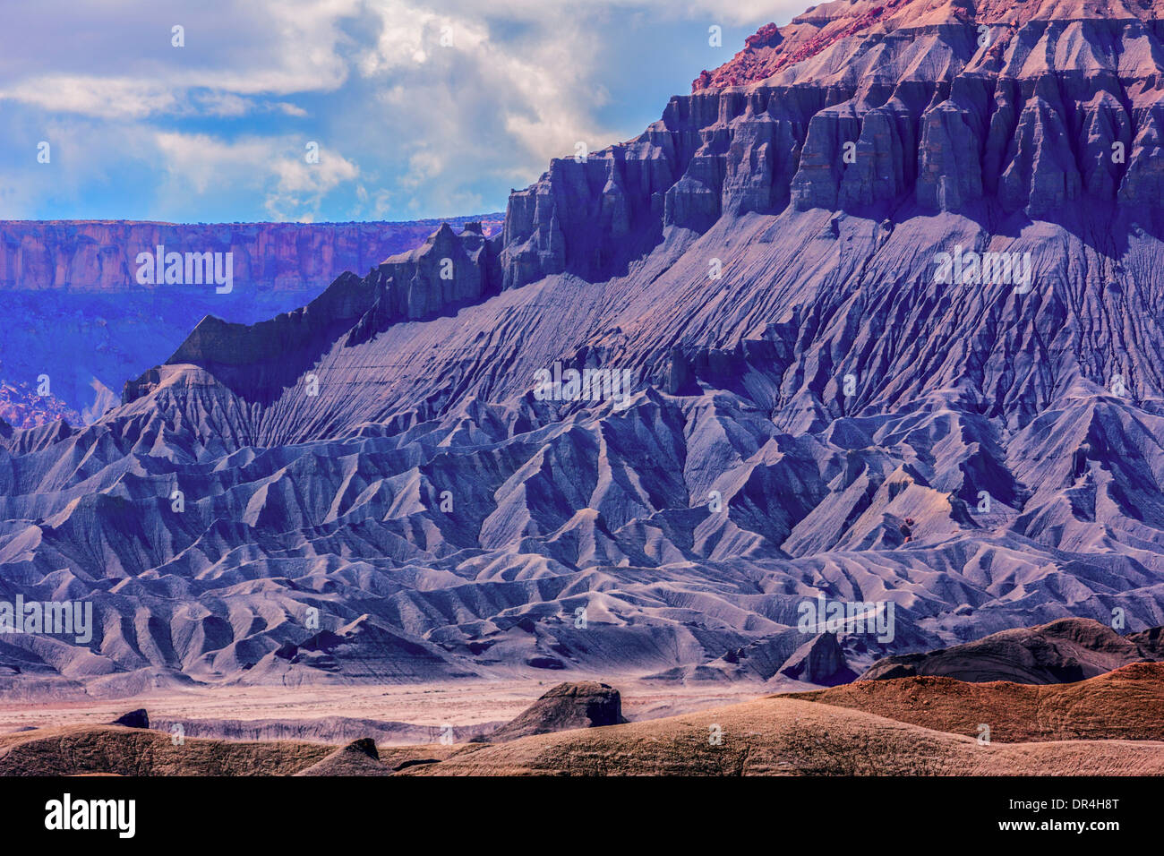 Le formazioni rocciose nel paesaggio del deserto, San Juan County, Utah, Stati Uniti Foto Stock