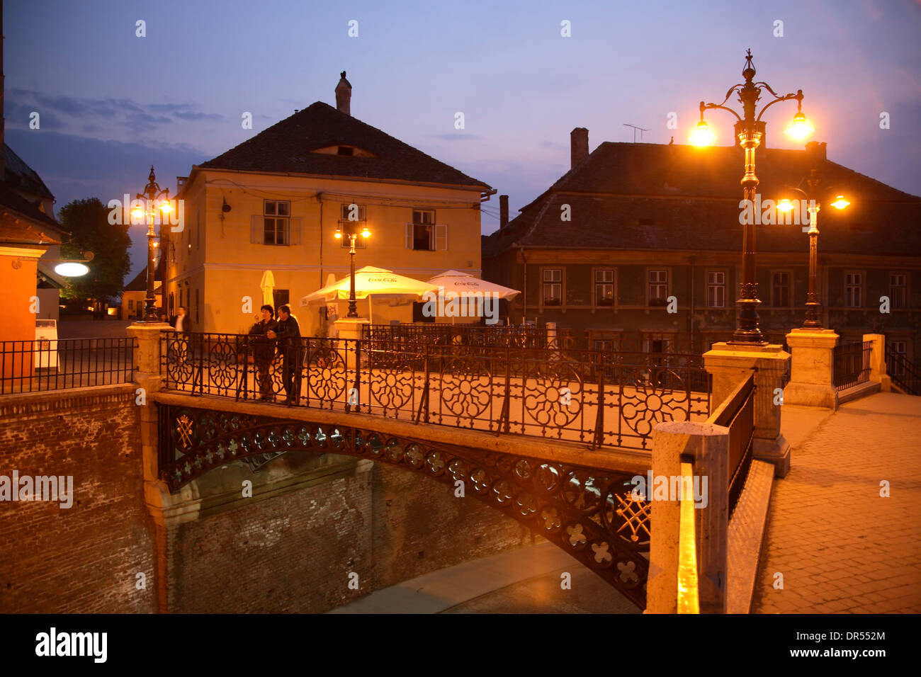 Bugiardi ponte (Podul Minciunilor), Piata Mica (Kleiner anello), Sibiu, Transilvania, Romania, Europa Foto Stock