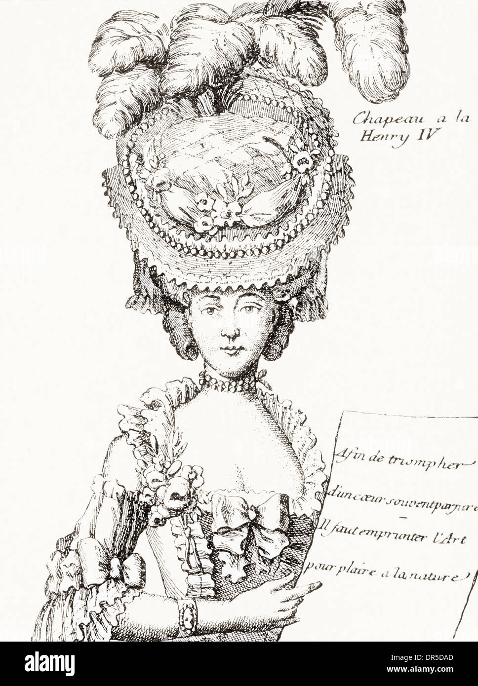 Moda di Parigi, 1776. Foto Stock