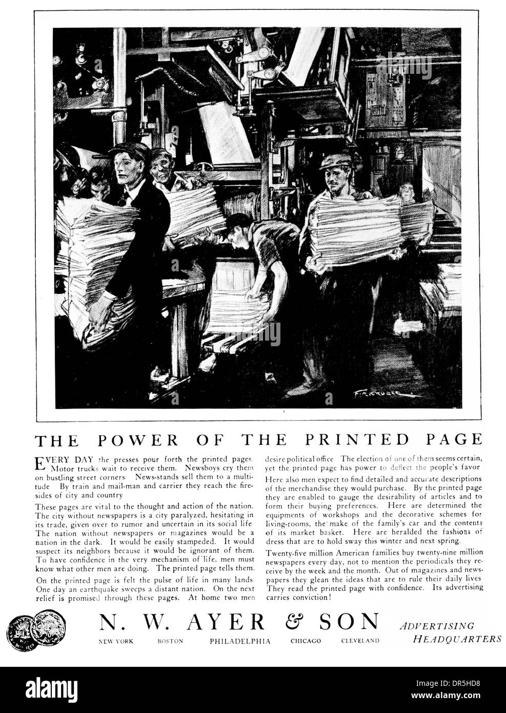 1922 American opuscolo e prospetto il potere della pagina stampata da F.R.Gruger Foto Stock