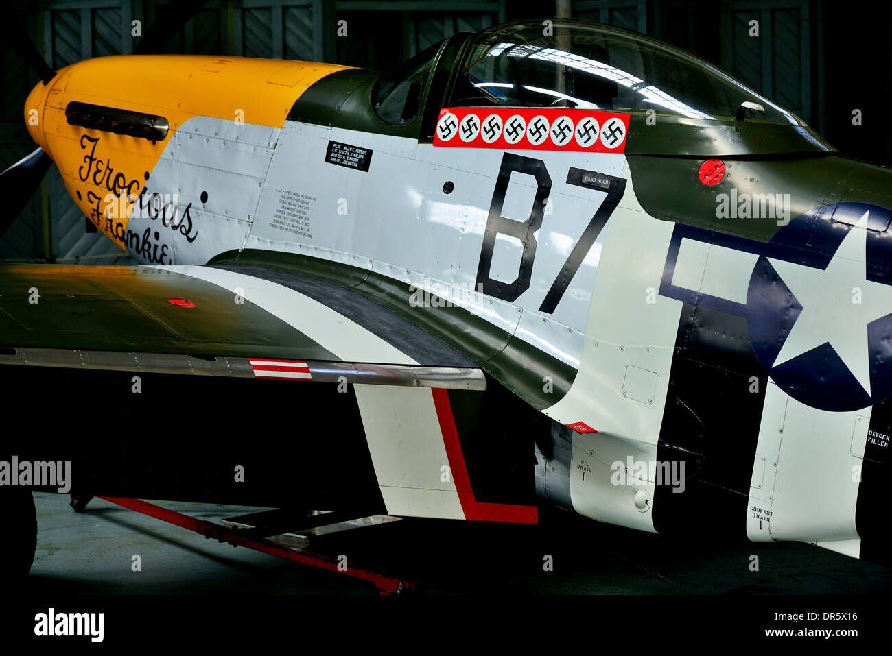 P51 Mustang USAF WW2 aereo da combattimento da Duxford collection. Foto Stock
