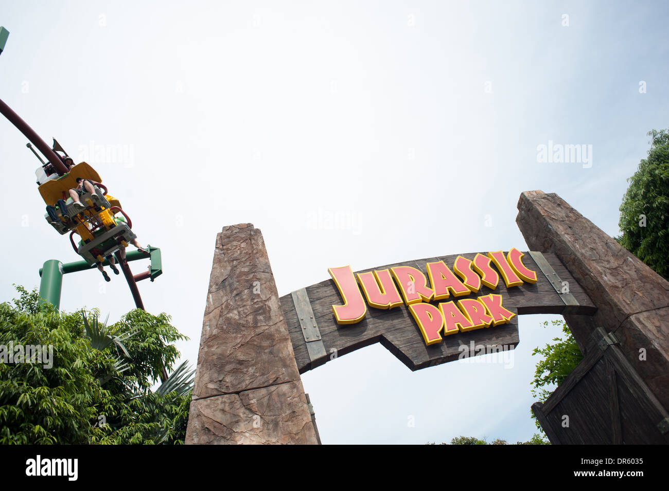 Jurassic Park la corsa. Universal Studios. Foto Stock