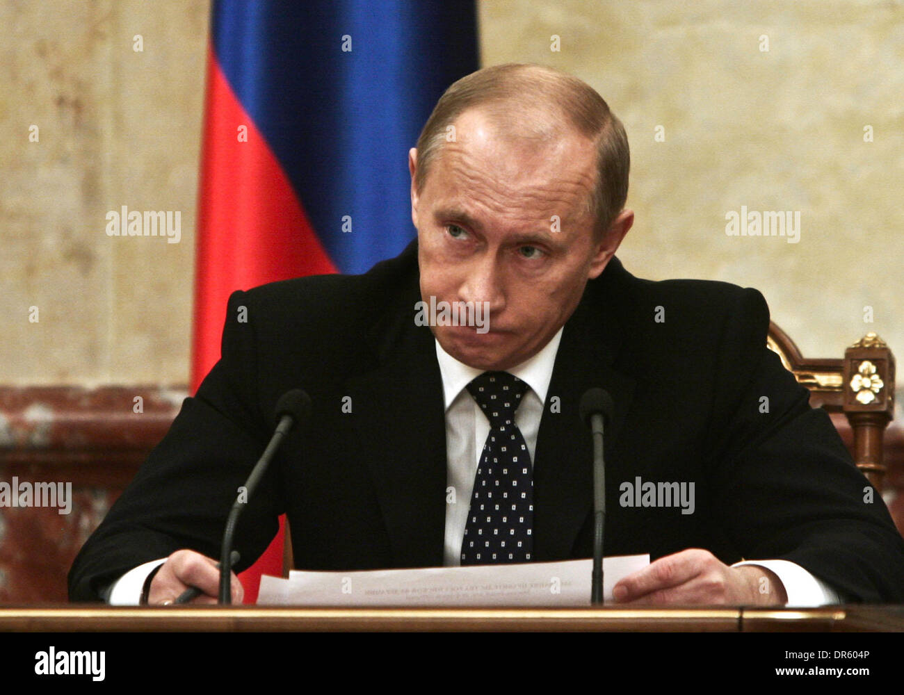 Feb 26, 2009 - Moscow, Russia - Il Primo Ministro russo Vladimir Putin al governo riuniti a Mosca. (Credito Immagine: © Oleg Prasolov/PhotoXpress/ZUMA Premere) Restrizioni: * Il Nord e Sud America e diritti solo * Foto Stock