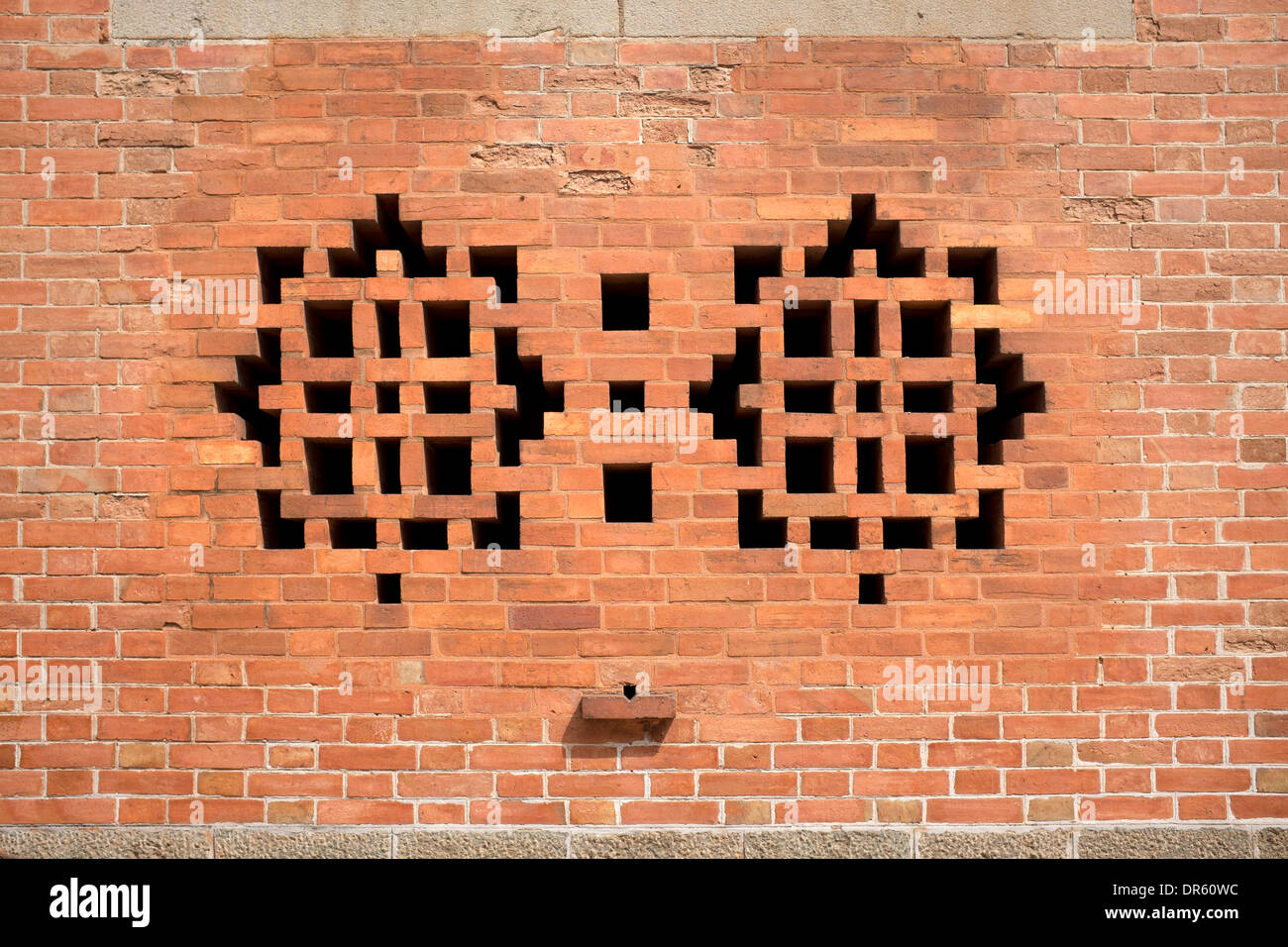 Parete esterna dettaglio Saigon Notre Dame a Ho Chi Minh City Vietnam Foto Stock