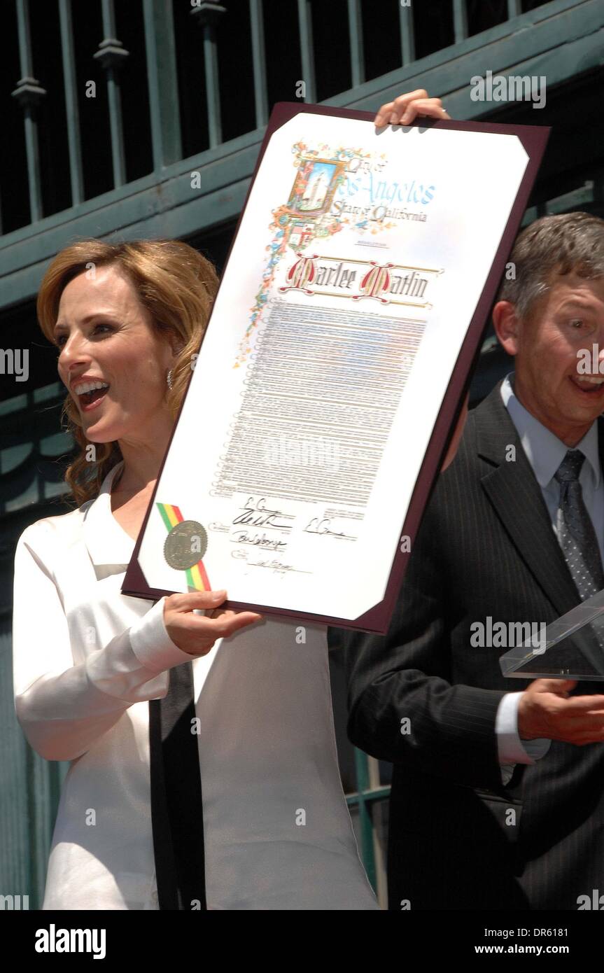 Ho14215CHW."Matlin arlee'' onorato con la stella sulla Hollywood Walk of Fame .Hollywood Blvd, Hollywood, CA .05/06/09 .MARLEE MATLIN .Foto: Clinton H. Wallace-Photomundo Globo Foto Inc Â©2009 (credito Immagine: © Clinton Wallace/Globe foto/ZUMAPRESS.com) Foto Stock