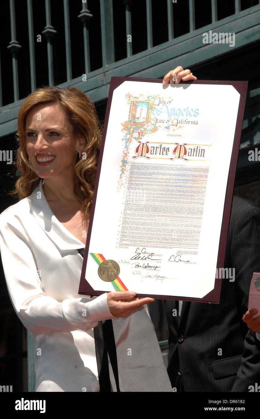 Ho14215CHW."Matlin arlee'' onorato con la stella sulla Hollywood Walk of Fame .Hollywood Blvd, Hollywood, CA .05/06/09 .MARLEE MATLIN .Foto: Clinton H. Wallace-Photomundo Globo Foto Inc Â©2009 (credito Immagine: © Clinton Wallace/Globe foto/ZUMAPRESS.com) Foto Stock