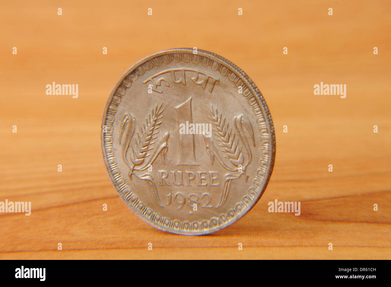 Una rupia moneta,la valuta indiana Foto Stock