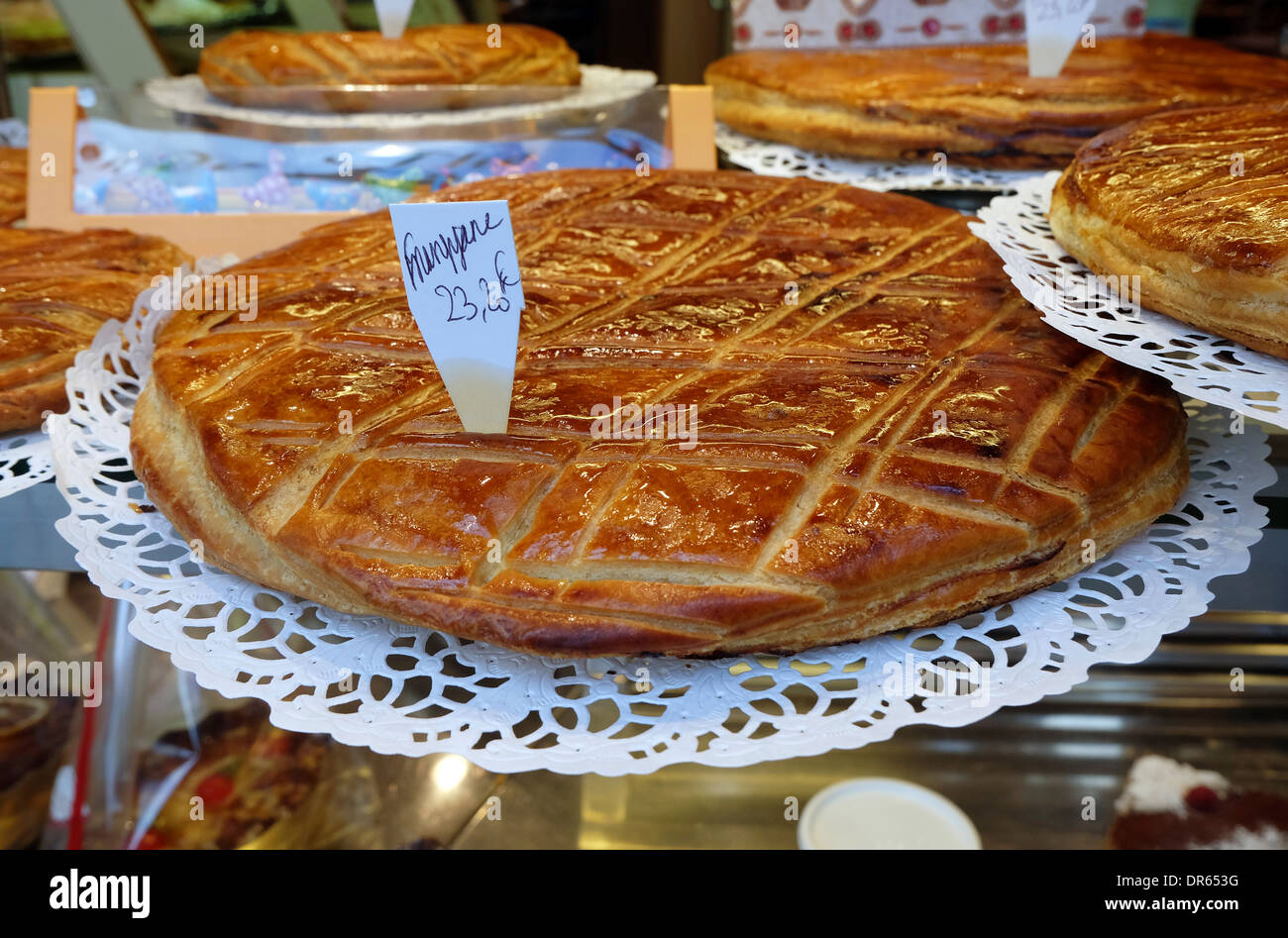 Frangipane tart, Normandia, Francia Foto Stock