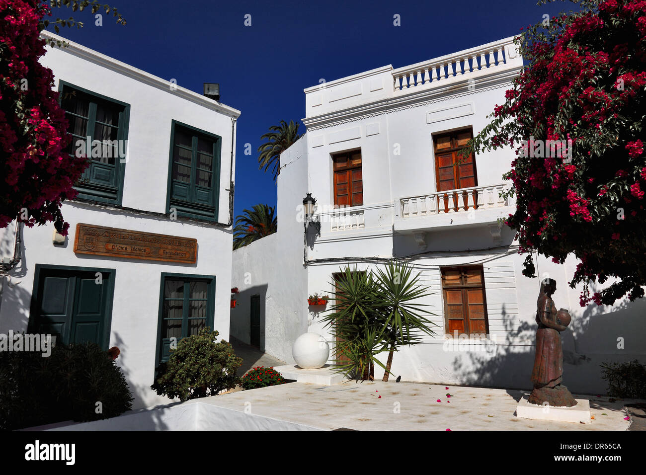 Luogo Plaza de la Costituzione, centro di Haria, Lanzarote, Isole Canarie, Canarie, Spagna Foto Stock