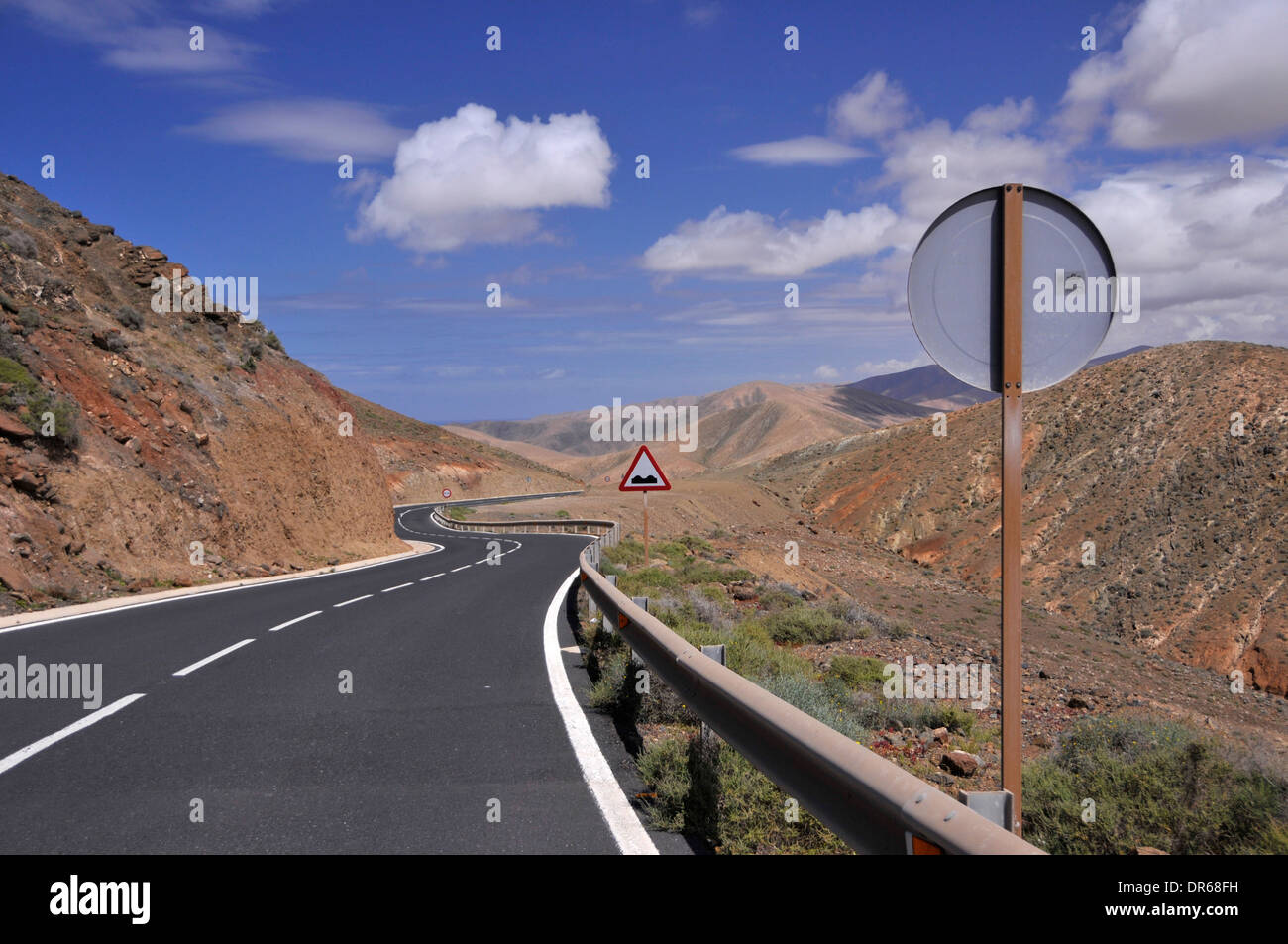Winding Road, Pajara, Fuerteventura, Spagna Foto Stock