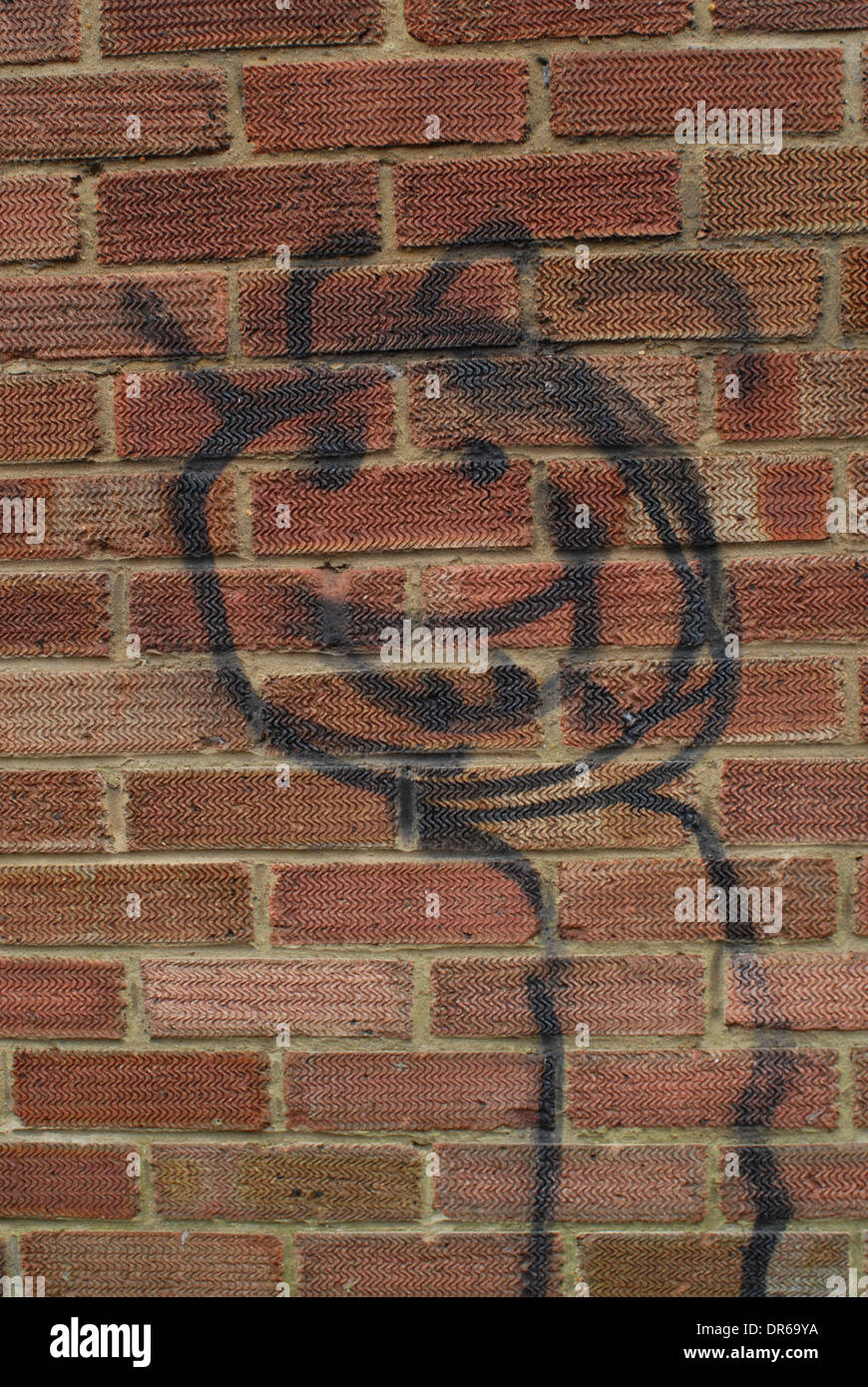 Graffiti sul muro - faccia felice Foto Stock