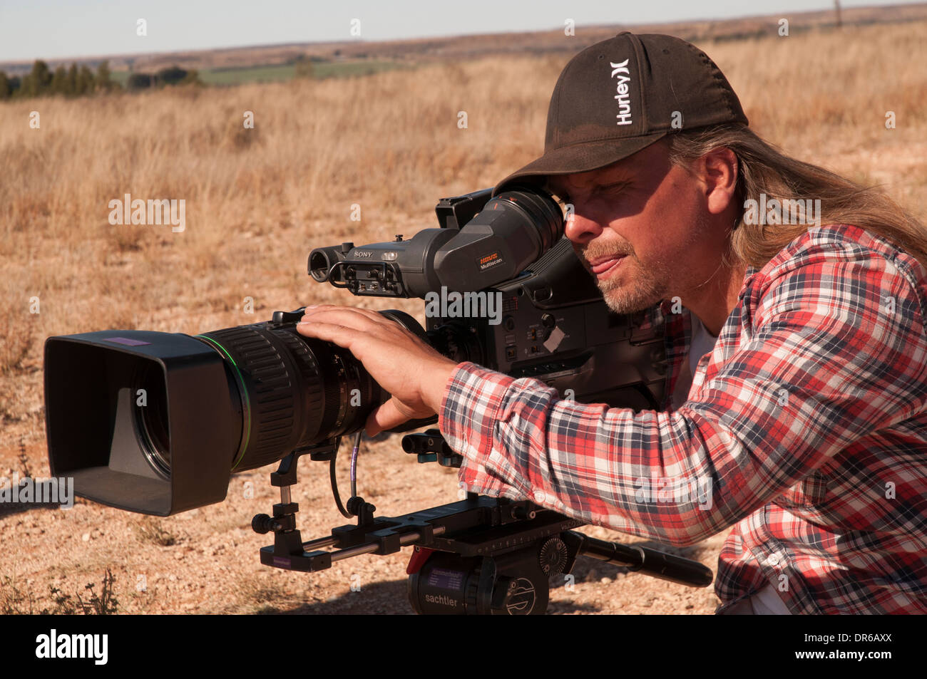 Cameraman consente di girare video in HD con un 400mm lente. Foto Stock