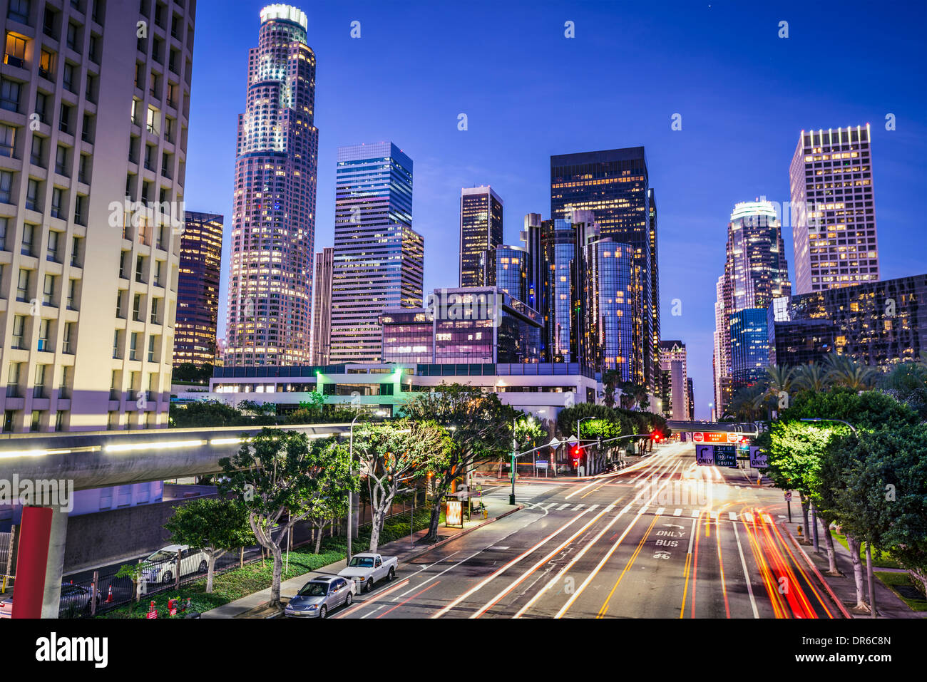 Los Angeles, California, USA la mattina presto il centro città. Foto Stock