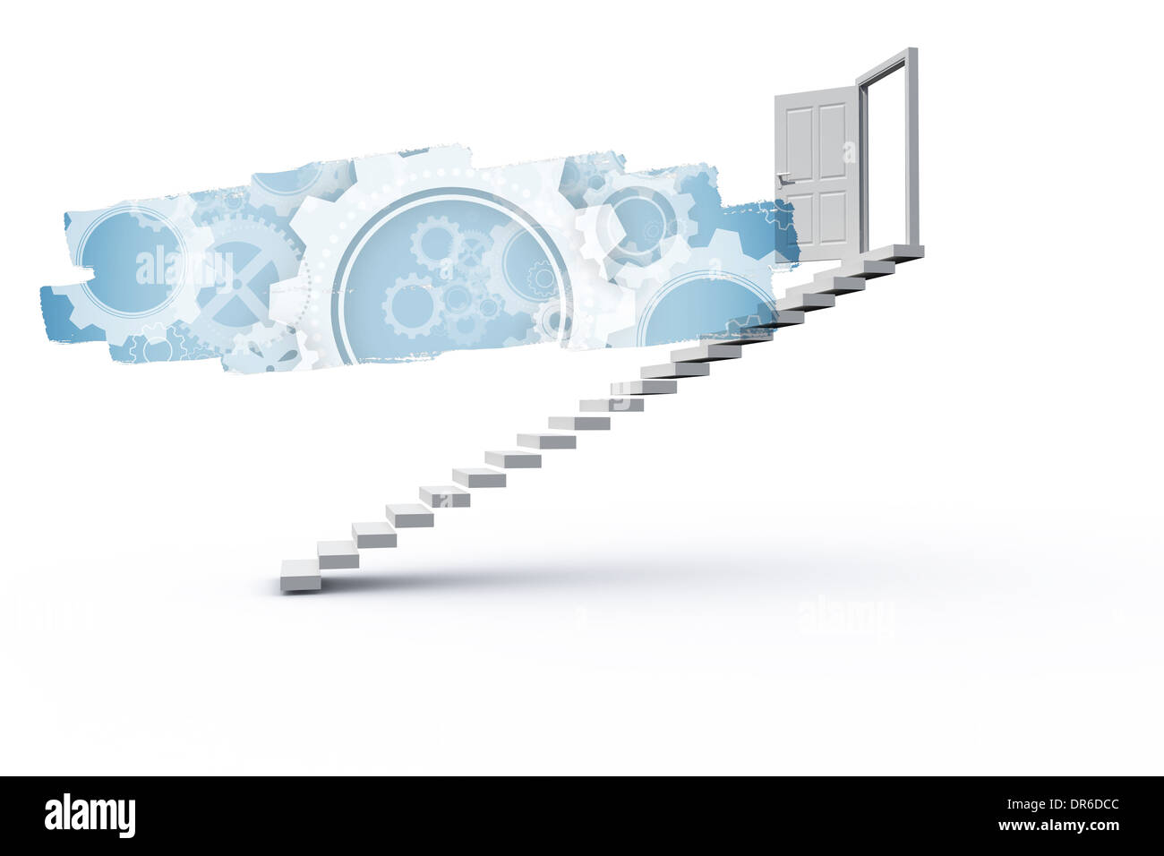 Abstract schermo nella sala mostra denti e ruote Foto Stock