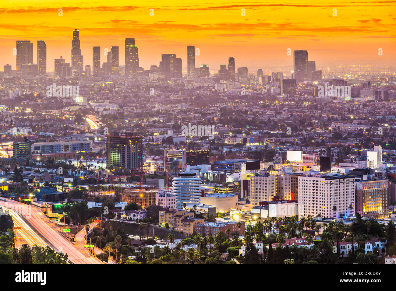Los Angeles, California, USA la mattina presto il centro città. Foto Stock