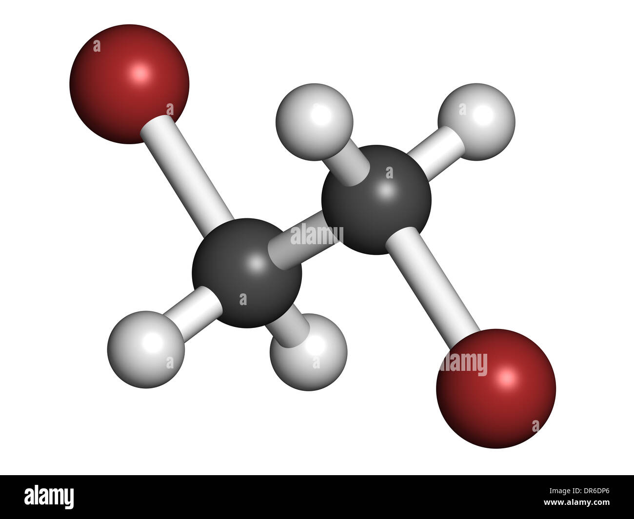 Dibromuro di etilene (EDB, 1,2-dibromoetano) fumigante molecola. Foto Stock