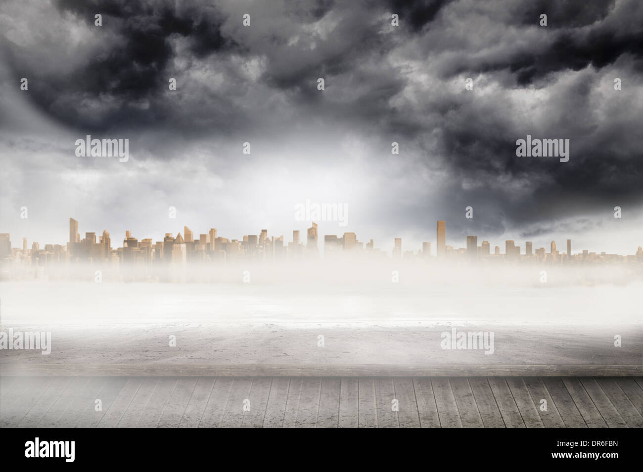 Grande città all'orizzonte Foto Stock