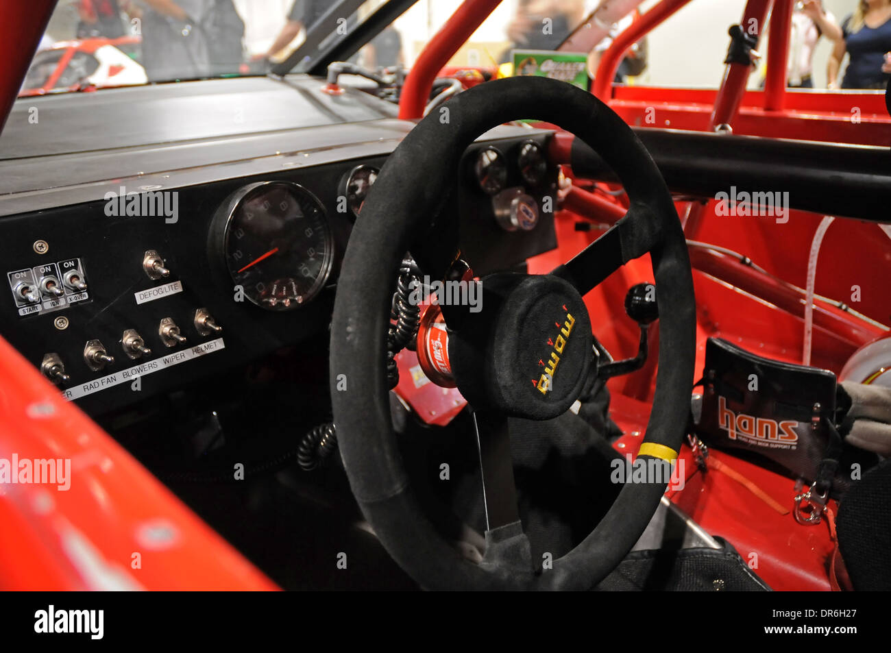 Auto da corsa all'interno Foto Stock