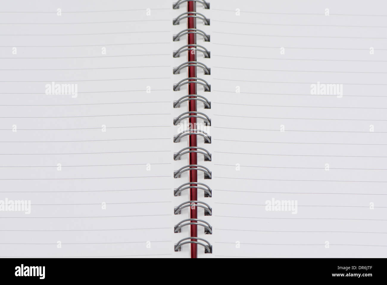 Un rivestito Rilegato a spirale notebook aperto Foto Stock