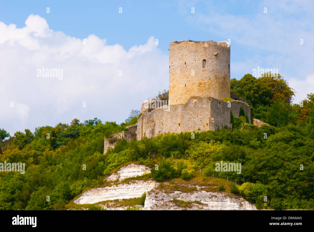Campagna francese vecchia torre di La Roche Guyon il castello Foto Stock