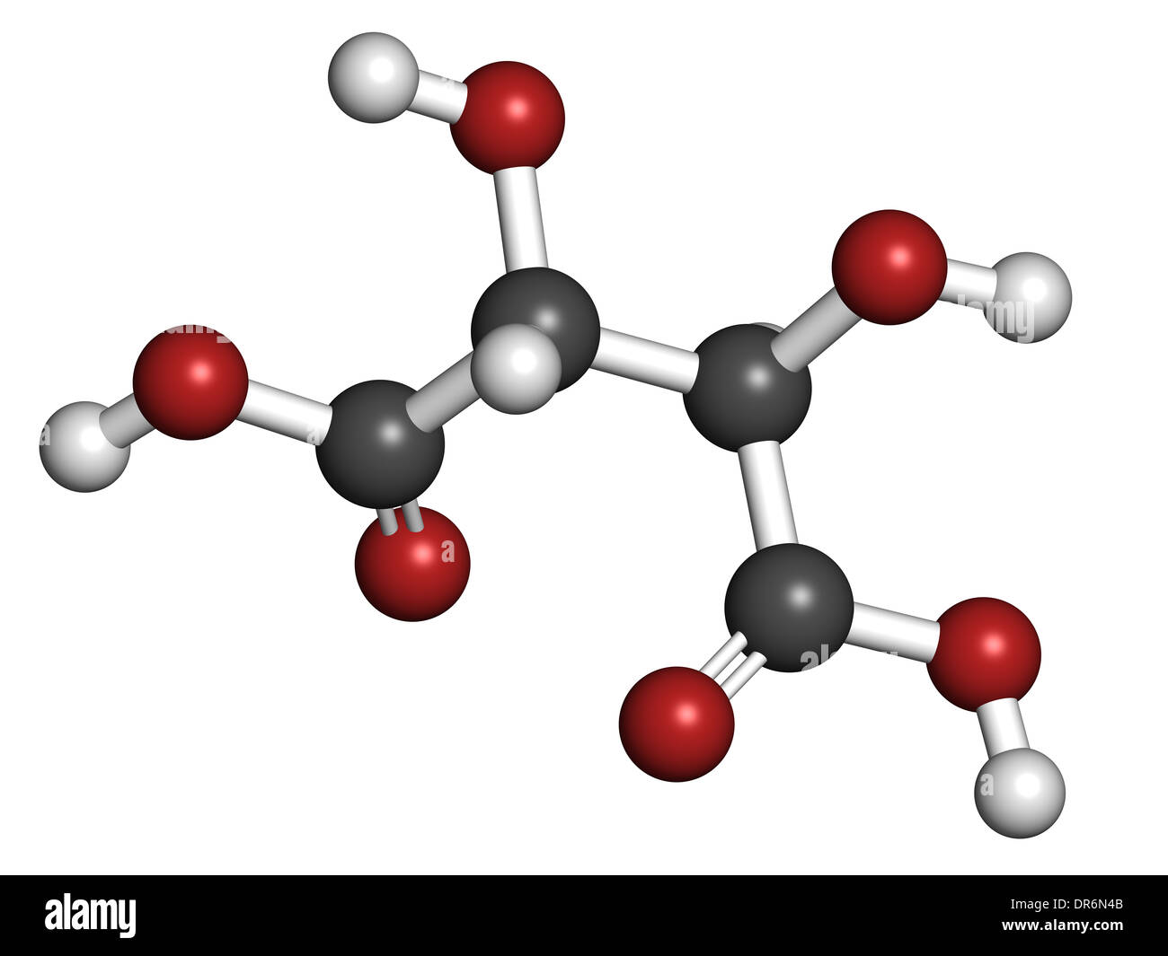 Acido tartarico (acido dextrotartaric molecola). Acido presente nel vino,  aggiunto come additivo ossidante E334 al cibo Foto stock - Alamy