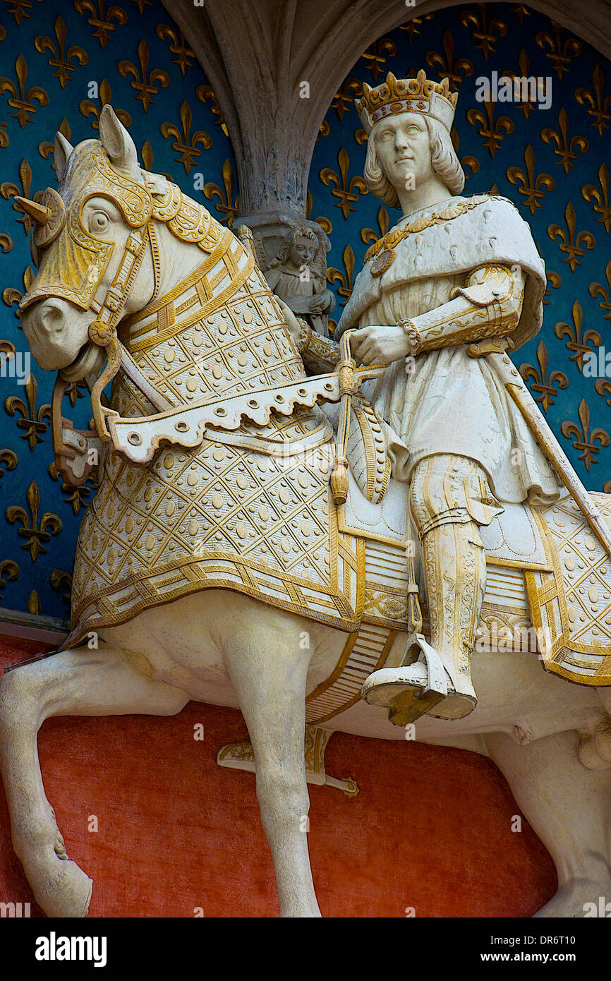 Statua di re Luigi XII a Blois, Francia Foto Stock