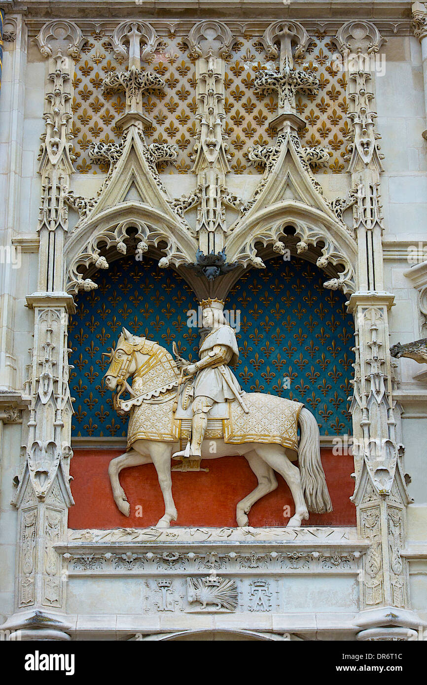 Statua di re Luigi XII a Blois, Francia Foto Stock