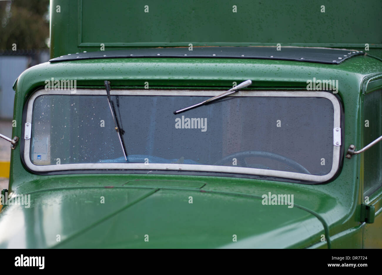 Parabrezza di un Vintage Citroen Van Foto Stock