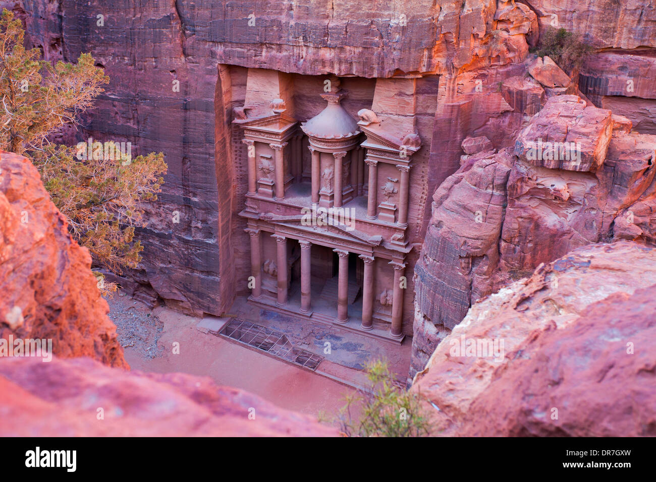 Il Tesoro, Al-Khazneh in Petra, Giordania Foto Stock