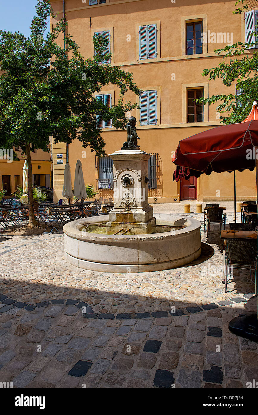 Caffetteria all'aperto, Aix-en-Provence, Francia Foto Stock