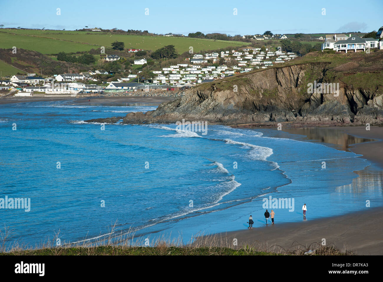 Challaborough una località balneare nel South Devon visto da Burgh Island England Regno Unito Foto Stock