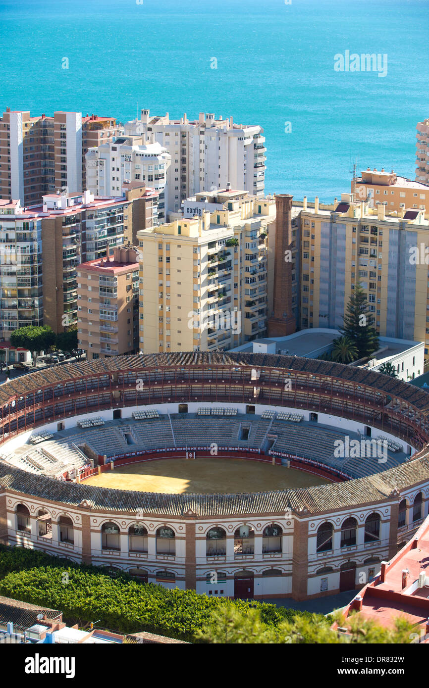 Plaza de toros de la Malagueta, 16 facciate bullring in Malaga, costruito nel 1874 dall'architetto Joaquín Rucoba, España Foto Stock