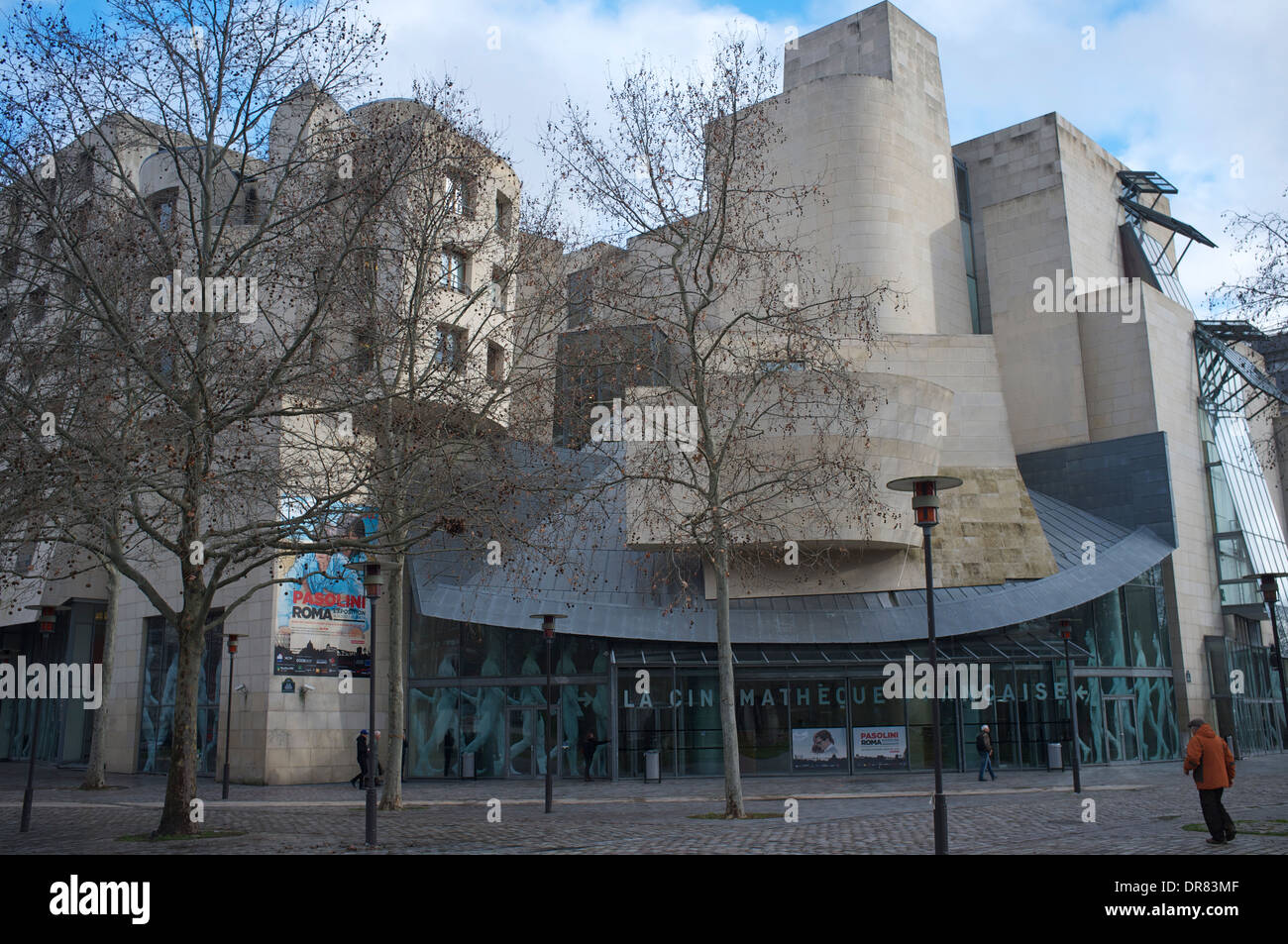 Cinémathèque Française, rue de Bercy di Parigi, è un edificio postmoderno progettato da Frank Gehry Foto Stock