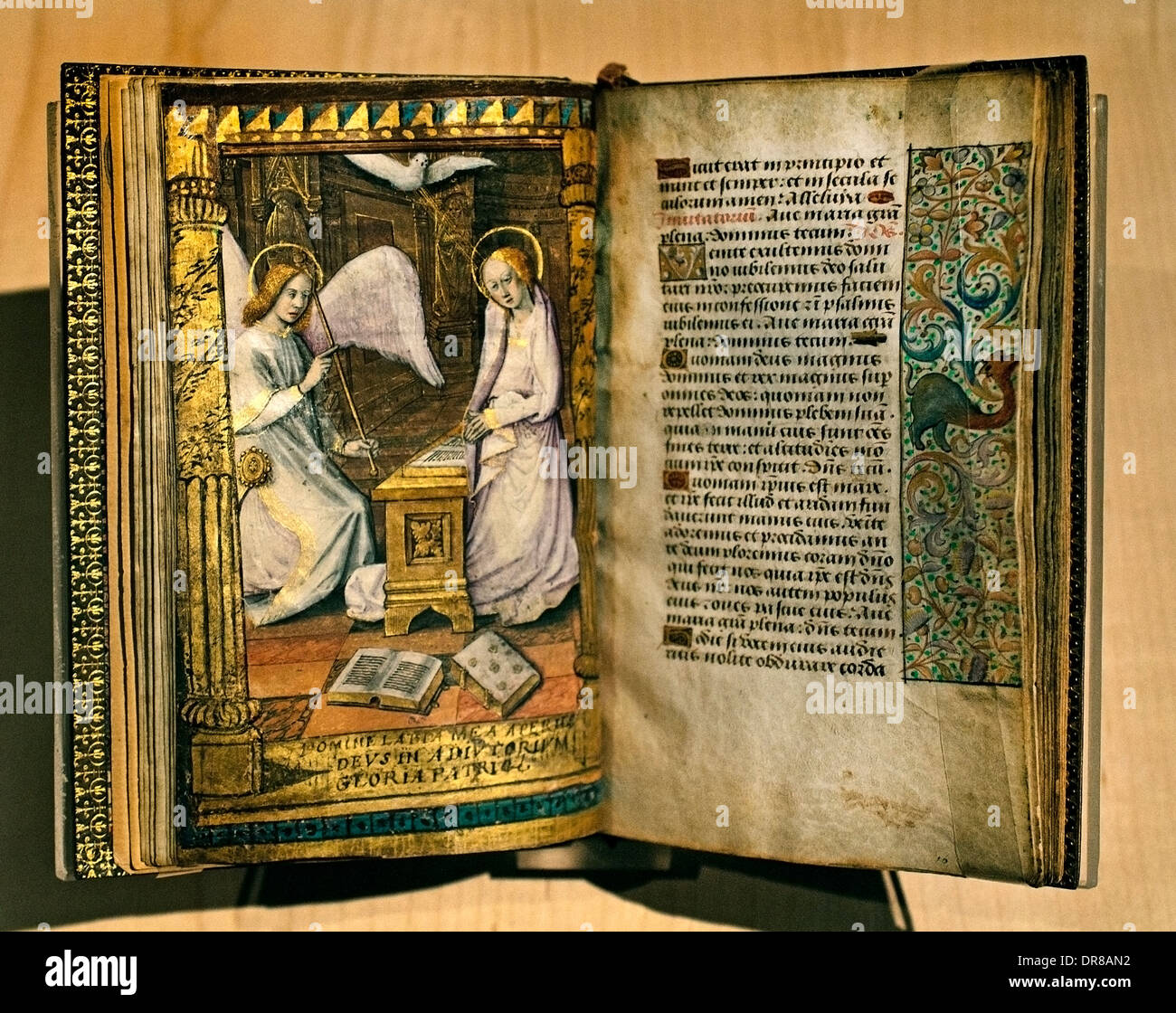 Libro d Ore di uso di Roma - Master trionfi del Petrarca - Parigi 1505 (l'Annunciazione) Francia - Francese Foto Stock